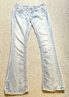 Mudd Bootcut Jeans Juniors Size 0 Light Wash Light Blue Stretch Denim